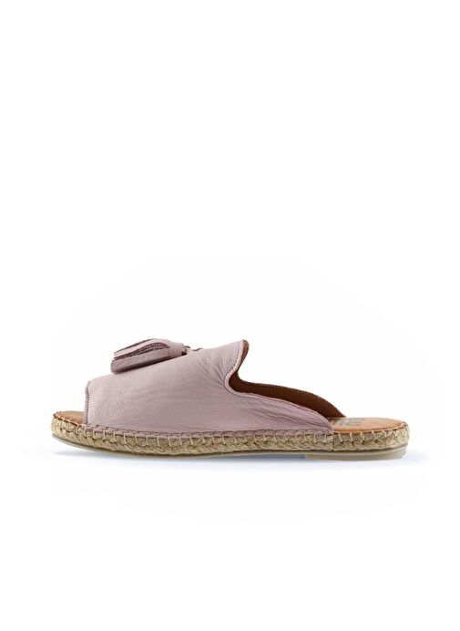 Bueno Shoes Pembe Deri Kadın Espadril Terlik 01wj0311 - Görsel 5
