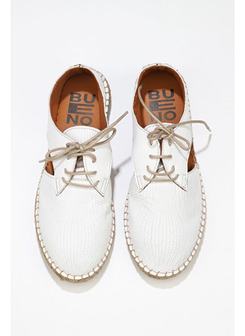 Bueno Shoes Beyaz Deri Kadın Espadril Ayakkabı 01wl0451 - Görsel 2