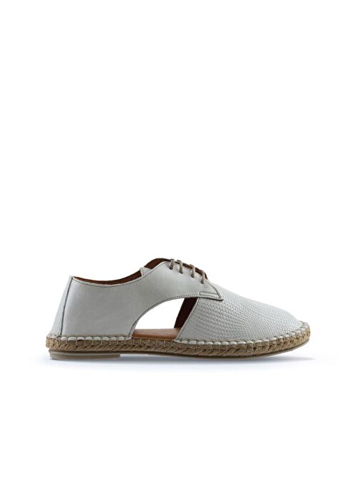 Bueno Shoes Beyaz Deri Kadın Espadril Ayakkabı 01wl0451 - Görsel 3