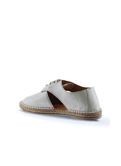 Bueno Shoes Beyaz Deri Kadın Espadril Ayakkabı 01wl0451 - Görsel 6