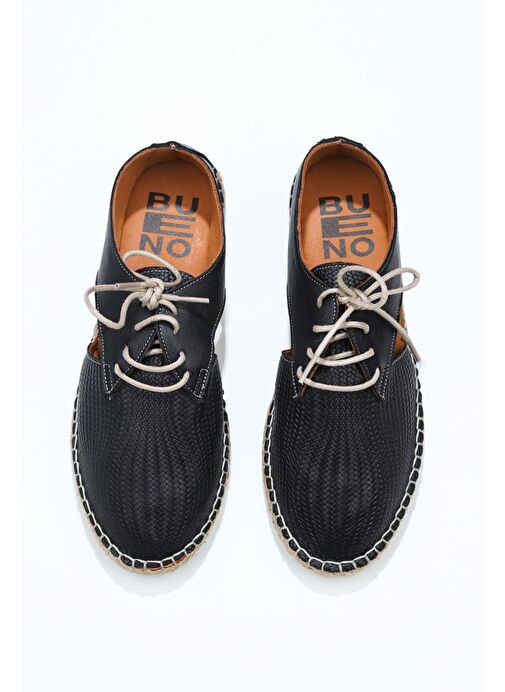 Bueno Shoes Siyah Deri Kadın Espadril Ayakkabı 01wl0451 - Görsel 2