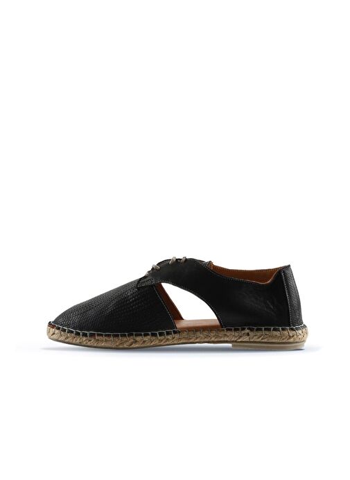 Bueno Shoes Siyah Deri Kadın Espadril Ayakkabı 01wl0451 - Görsel 5