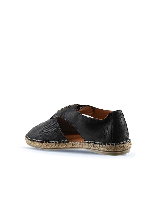 Bueno Shoes Siyah Deri Kadın Espadril Ayakkabı 01wl0451 - Görsel 6