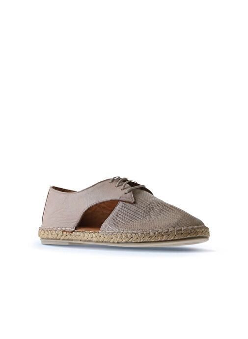 Bueno Shoes Gri Deri Kadın Espadril Ayakkabı 01wl0451 - Görsel 4