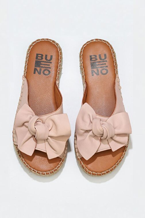 Bueno Shoes Pembe Deri Kadın Espadril Terlik 01wl4605 - Görsel 2