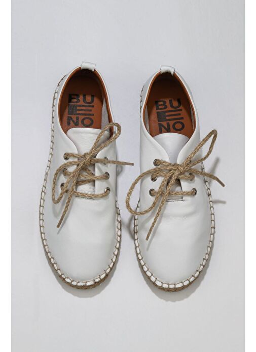 Bueno Shoes Beyaz Deri Kadın Espadril Ayakkabı 01wn1617 - Görsel 2