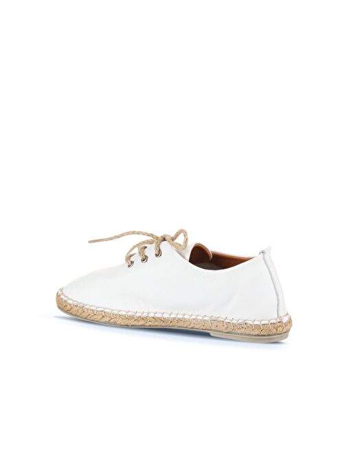 Bueno Shoes Beyaz Deri Kadın Espadril Ayakkabı 01wn1617 - Görsel 6