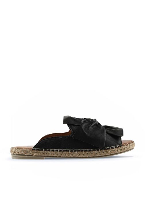 Bueno Shoes Siyah Deri Kadın Espadril Terlik 01wn1632 - Görsel 3