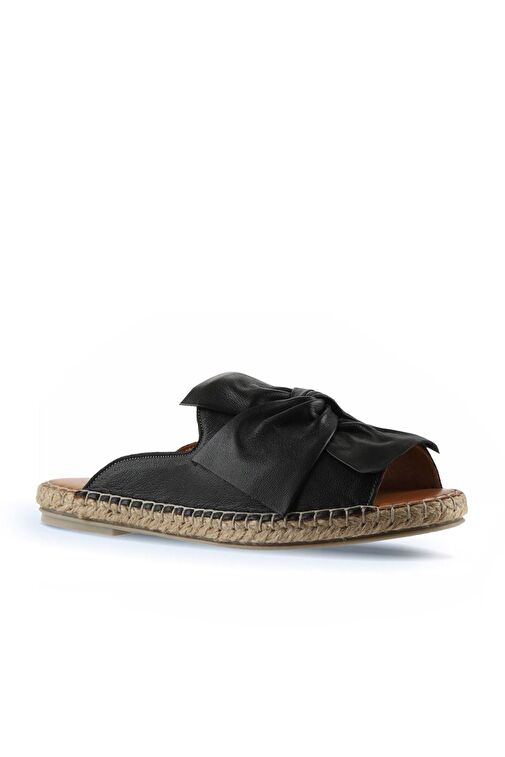 Bueno Shoes Siyah Deri Kadın Espadril Terlik 01wn1632 - Görsel 4
