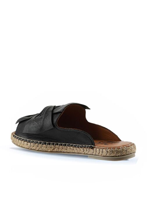 Bueno Shoes Siyah Deri Kadın Espadril Terlik 01wn1632 - Görsel 6