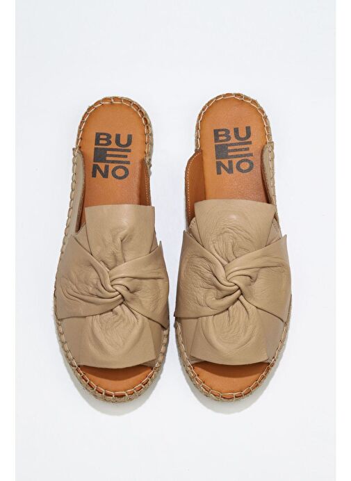 Bueno Shoes Vizon Deri Kadın Espadril Terlik 01wn1632 - Görsel 2