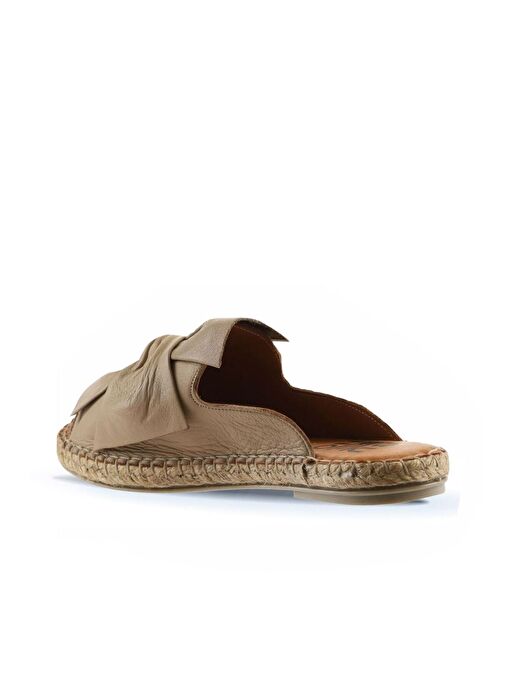 Bueno Shoes Vizon Deri Kadın Espadril Terlik 01wn1632 - Görsel 6