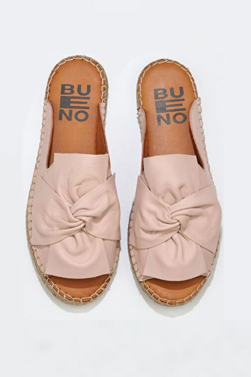 Bueno Shoes Pembe Deri Kadın Espadril Terlik 01wn1632 - Görsel 2