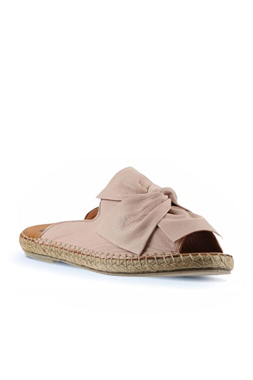 Bueno Shoes Pembe Deri Kadın Espadril Terlik 01wn1632 - Görsel 4