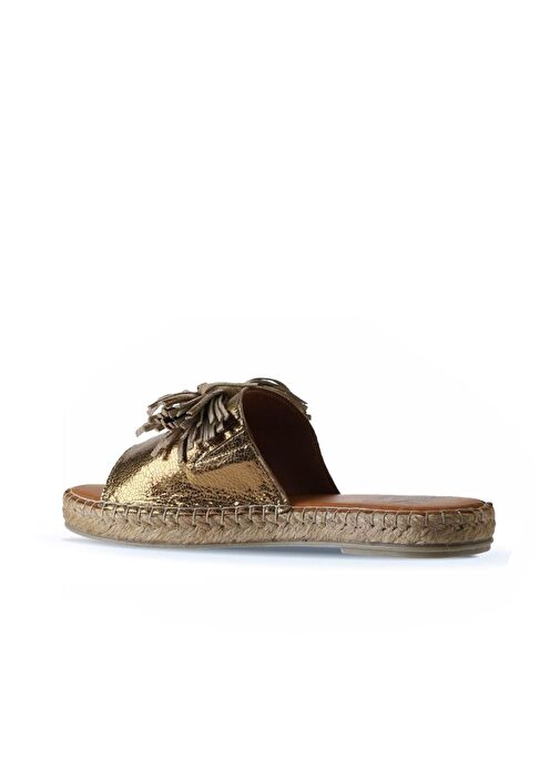 Bueno Shoes Bronz Parlak Deri Kadın Espadril Terlik 01wn3000 - Görsel 6