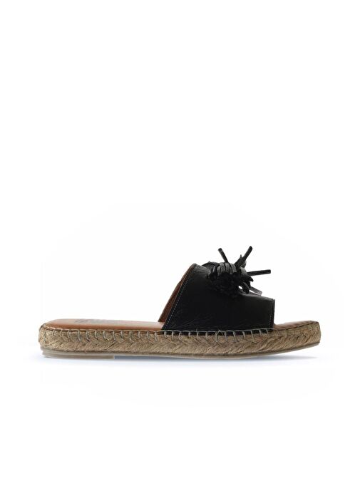 Bueno Shoes Siyah Parlak Deri Kadın Espadril Terlik 01wn3000 - Görsel 3
