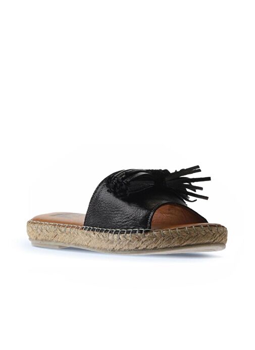 Bueno Shoes Siyah Parlak Deri Kadın Espadril Terlik 01wn3000 - Görsel 4