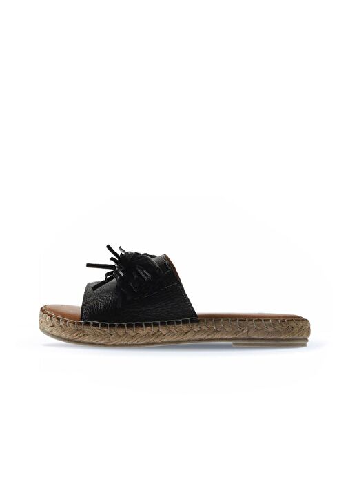 Bueno Shoes Siyah Parlak Deri Kadın Espadril Terlik 01wn3000 - Görsel 5