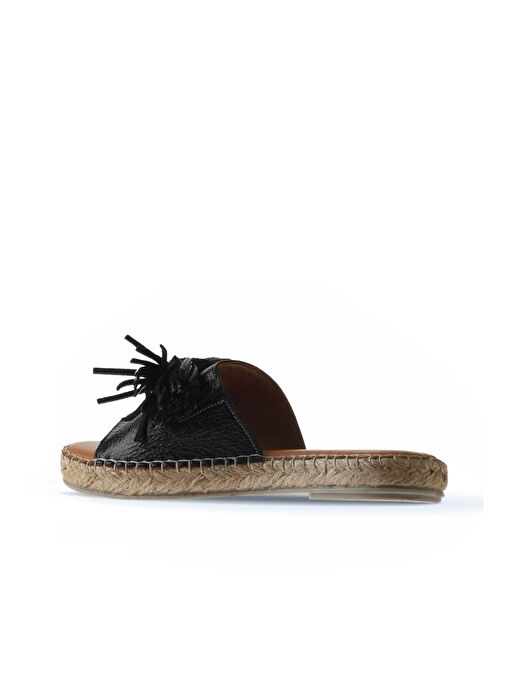 Bueno Shoes Siyah Parlak Deri Kadın Espadril Terlik 01wn3000 - Görsel 6