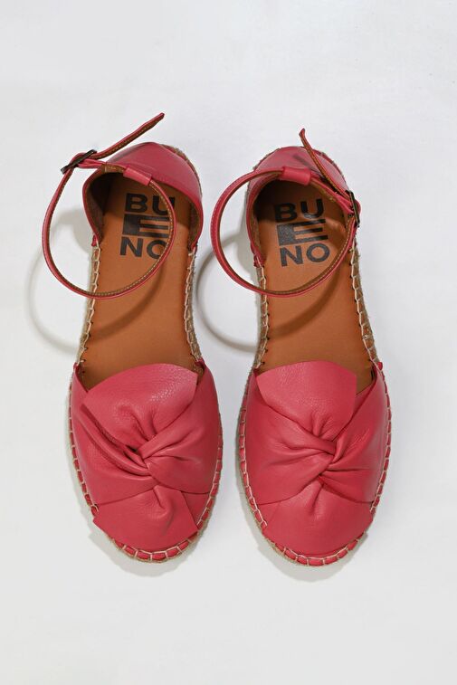 Bueno Shoes Fuşya Deri Kadın Espadril Sandalet 01ws1807 - Görsel 2