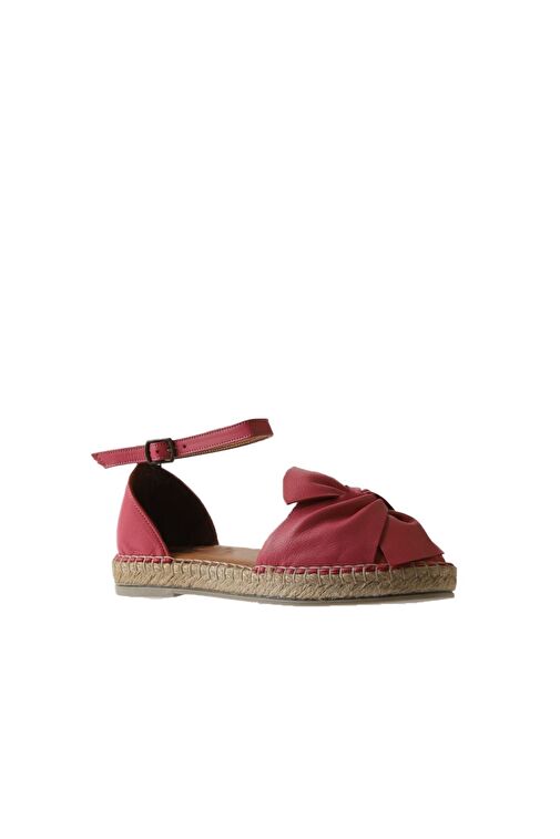 Bueno Shoes Fuşya Deri Kadın Espadril Sandalet 01ws1807 - Görsel 4