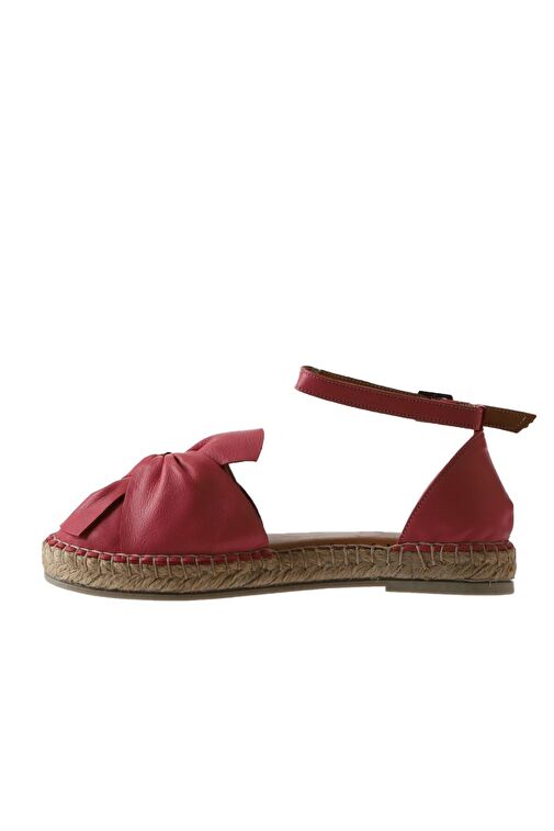 Bueno Shoes Fuşya Deri Kadın Espadril Sandalet 01ws1807 - Görsel 5