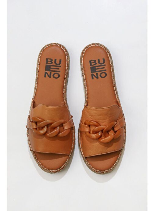 Bueno Shoes Taba Deri Kadın Espadril Terlik 01ws1821 - Görsel 2