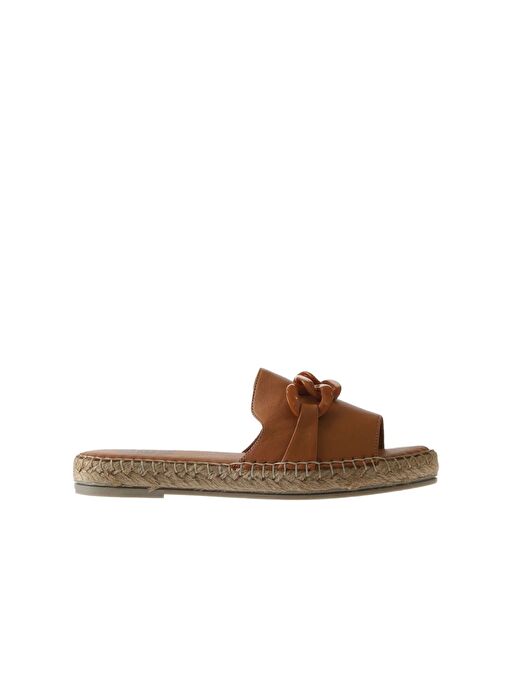 Bueno Shoes Taba Deri Kadın Espadril Terlik 01ws1821 - Görsel 3
