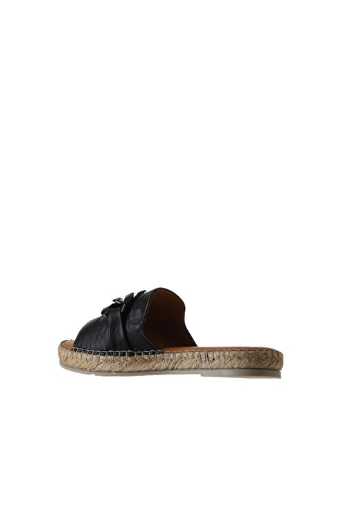 Bueno Shoes Siyah Deri Kadın Espadril Terlik 01ws1821 - Görsel 6