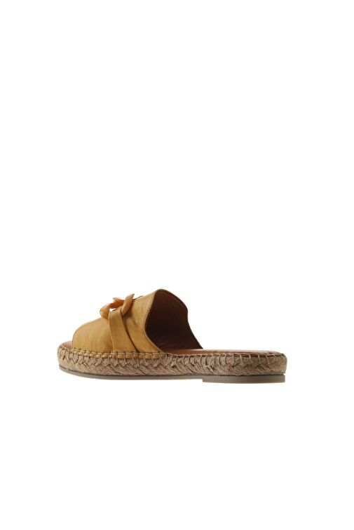 Bueno Shoes Sarı Deri Kadın Espadril Terlik 01ws1821 - Görsel 6