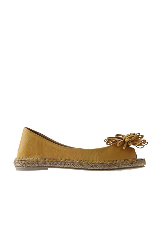 Bueno Shoes Sarı Deri Kadın Düz Babet 01ws4807 - Görsel 3