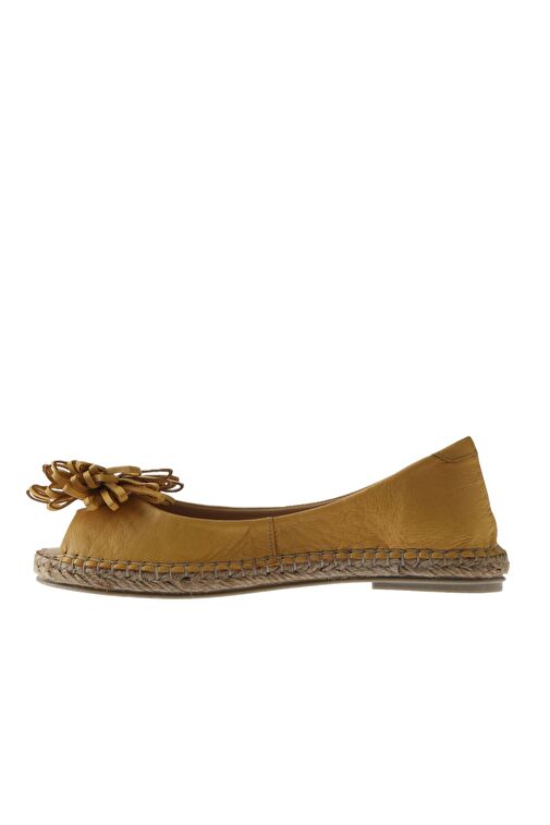 Bueno Shoes Sarı Deri Kadın Düz Babet 01ws4807 - Görsel 5