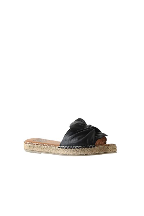 Bueno Shoes Siyah Deri Kadın Espadril Terlik 01ws9900 - Görsel 4