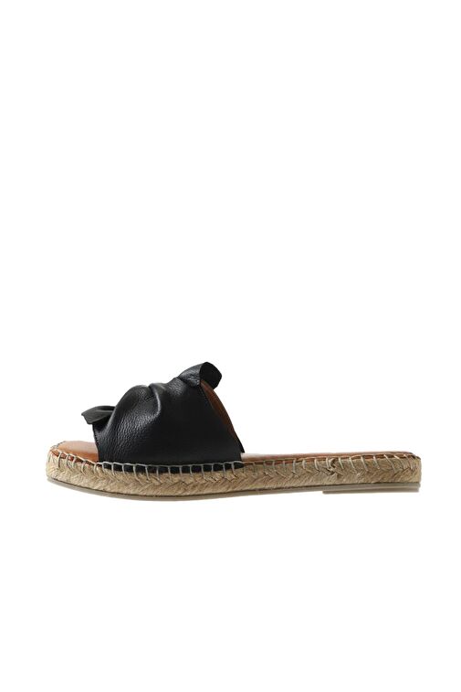 Bueno Shoes Siyah Deri Kadın Espadril Terlik 01ws9900 - Görsel 5