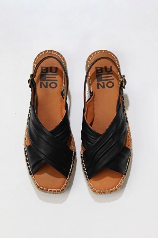 Bueno Shoes Siyah Deri Kadın Espadril Sandalet 01ws9912 - Görsel 2
