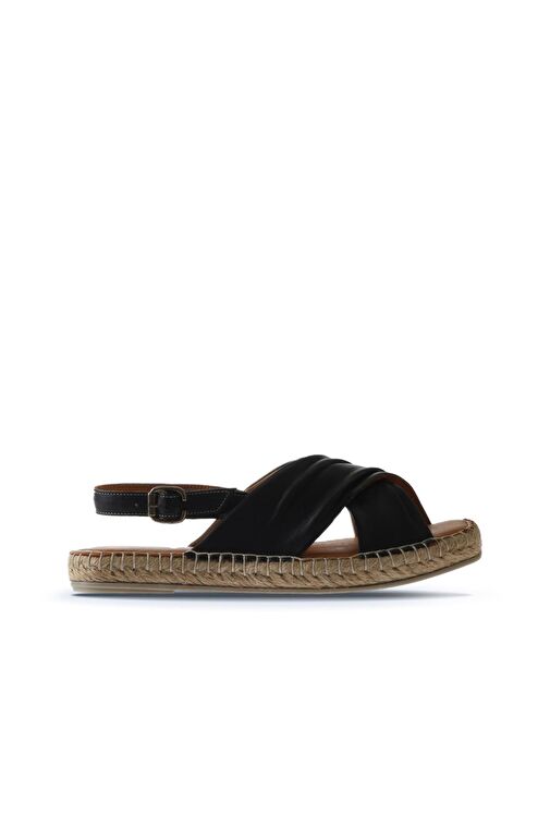 Bueno Shoes Siyah Deri Kadın Espadril Sandalet 01ws9912 - Görsel 3