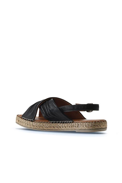 Bueno Shoes Siyah Deri Kadın Espadril Sandalet 01ws9912 - Görsel 6