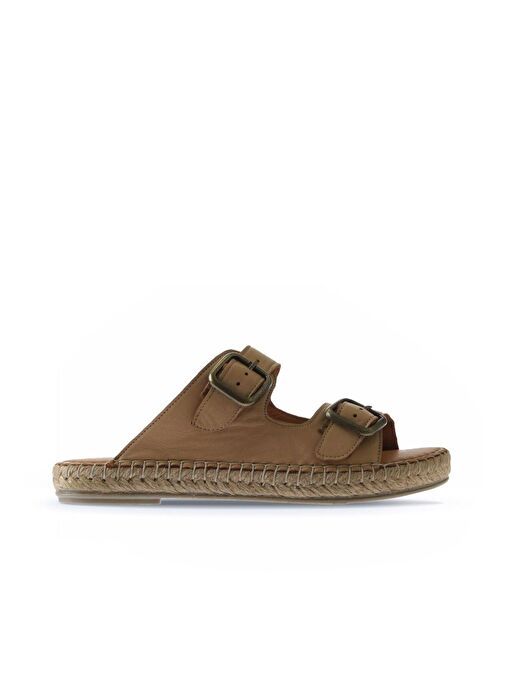 Bueno Shoes Bej Deri Kadın Düz Terlik 01wu2518 - Görsel 3