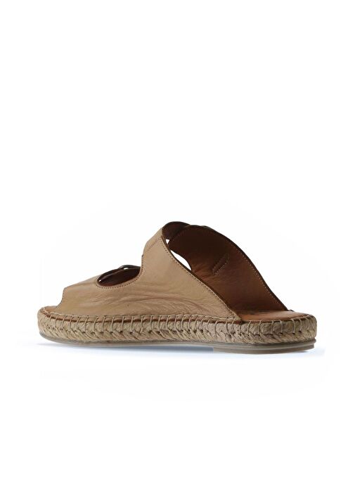 Bueno Shoes Bej Deri Kadın Düz Terlik 01wu2518 - Görsel 6