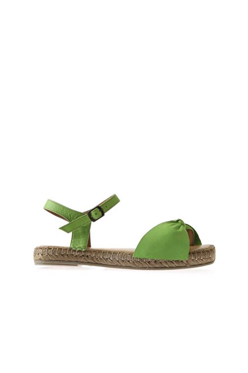 Bueno Shoes Yeşil Deri Kadın Espadril Sandalet 01wu5206 - Görsel 3