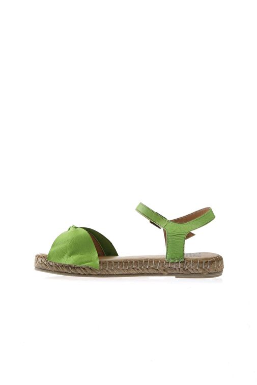 Bueno Shoes Yeşil Deri Kadın Espadril Sandalet 01wu5206 - Görsel 5