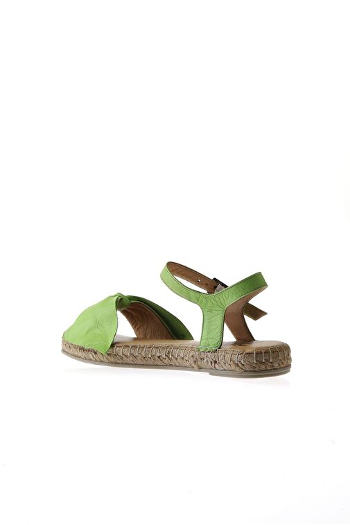 Bueno Shoes Yeşil Deri Kadın Espadril Sandalet 01wu5206 - Görsel 6