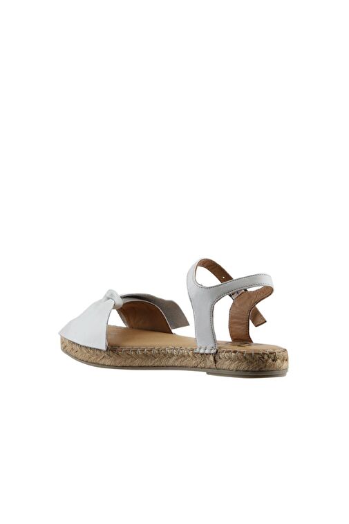Bueno Shoes Beyaz Deri Kadın Espadril Sandalet 01wu5206 - Görsel 6
