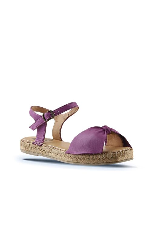 Bueno Shoes Lila Deri Kadın Espadril Sandalet 01wu5206 - Görsel 4