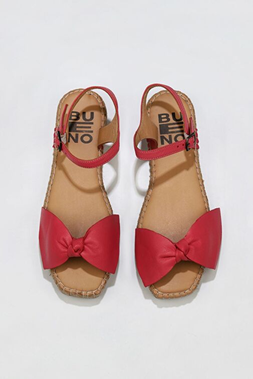 Bueno Shoes Fuşya Deri Kadın Espadril Sandalet 01wu5206 - Görsel 2
