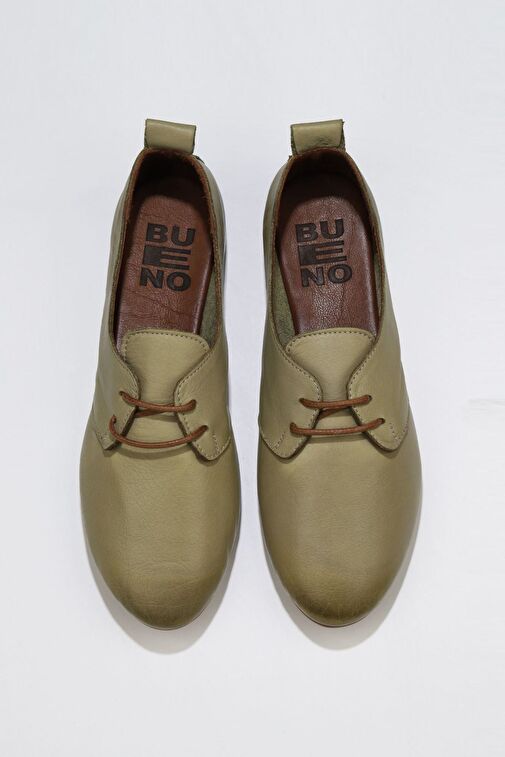 Bueno Shoes Haki Deri Kadın Günlük Ayakkabı - Görsel 6