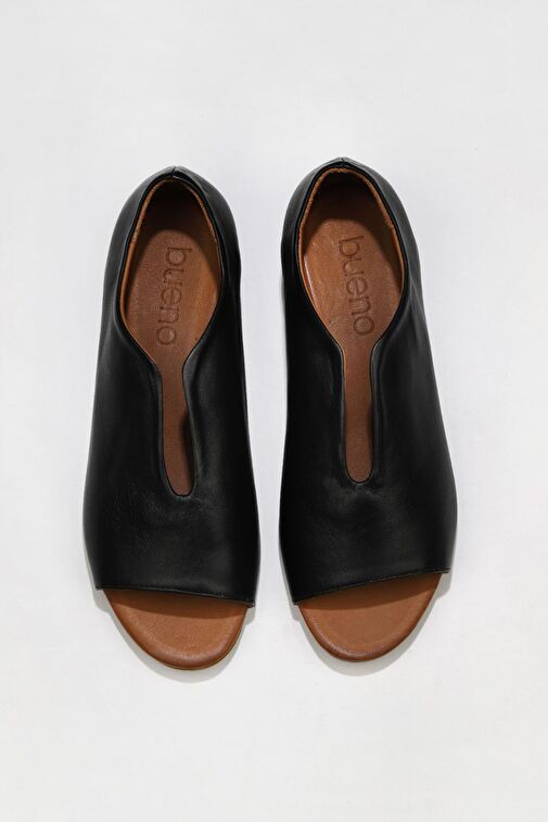 Bueno Shoes Siyah Deri Kadın Düz Babet 01wl2405 - Görsel 2