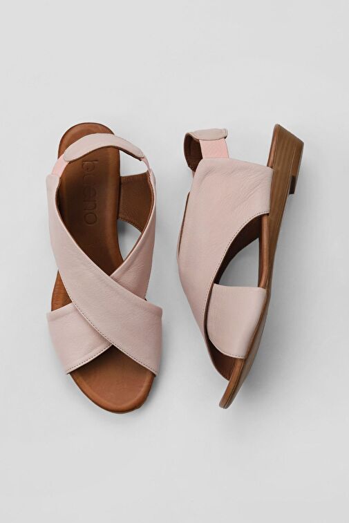 Bueno Shoes Pembe Deri Kadın Sandalet 01wl2408 - Görsel 2