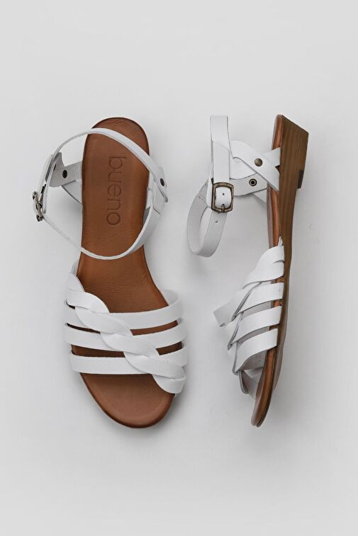 Bueno Shoes Beyaz Deri Kadın Sandalet 01wu3901 - Görsel 2