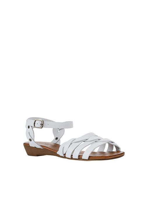 Bueno Shoes Beyaz Deri Kadın Sandalet 01wu3901 - Görsel 4